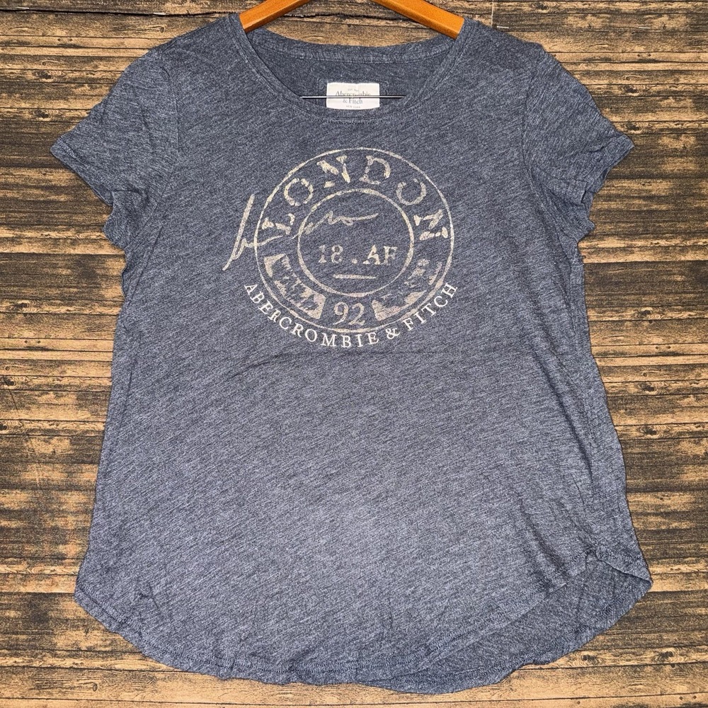 Abercrombie & Fitch Graphic T Shirt Grey London 92 Size Large